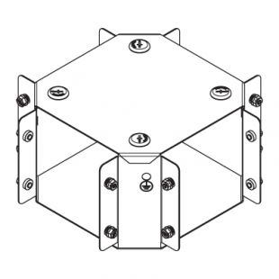 Legrand MGR33AGX 75mm x 75mm Pre Galvanised Single Compartment Equal 4 Way Crossover